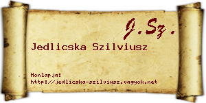 Jedlicska Szilviusz névjegykártya